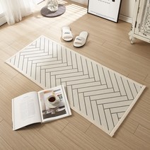 면 자가드 헤링본 주방매트 50x120cm, 그레이