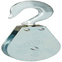 Indusco 16900036 Zinc Plated Swivel Hook Cable Block 685 lbs Load Capacity 2-1/2” Sheave, 1
