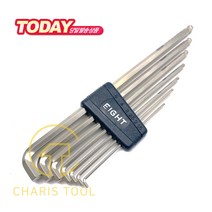 에이트 테퍼 헤드 렌치 TTS-7 세트 엑스트라 숏 렌치 짧은목 볼렌치 육각렌치 L렌치 (1.5~6mm) 카리스툴