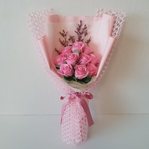 늘솜아뜰리에 변함없는사랑 비누장미 10송이 꽃다발 조화 꽃다발, 핑크