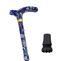 효다함 꽃길 어르신 지팡이, 보라꽃, 1개