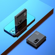 미니 보조배터리 도킹 무선 충전 가벼운 고속 휴대용 30000mAh PD 66W 초고속 보조베터리 HD 디지털 충전기 외부 배터리 애플 아이폰 호환 Xiaomi 유니버설, [01] black