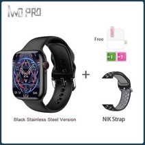 가성비스마트워치IWO New W57 MAX 남성용 스마트 시계 SmartWatch NFC 1.95IPS 대형 화면 428*518 해상도 3, 14 Black stainlesssteel