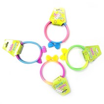 리본패션팔찌 실리콘재질 말랑말랑 색상랜덤 고무 야광컬러 프리 사이즈 손목팬드 단체선물 응원용품