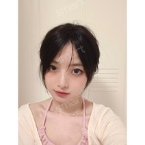 붙임머리 가채 맞춤가발 웨이브 반가발 앞머리 정수리 뽀글이 남자 포니테일 남자정수리가발 연습용가발 수제가발 단발 커트 인모, 내츄럴블랙, 내추럴블랙스몰네트8x10x25cm