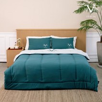 ITALY 19V69 지오바니 차렵이불 에메랄드 딥그린 (차렵이불 Q1장 베개 커버 2장)