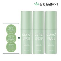 김정문알로에 큐어 2X크림 수분 스틱밤 9g 3개, 단품