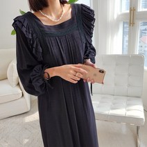 하이데일리 스퀘어넥 텐지 프릴 롱원피스