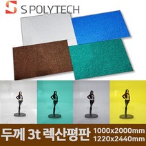 에스폴리텍 폴리카보네이트 렉산 평판 두께 3t/1000x2000mm/1220x2440mm 지붕 처마 썬라이트 테라스, 3t/1220mmx2440mm, 브라운