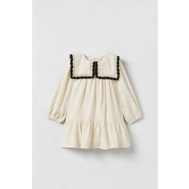 자라 키즈 ZARA KIDS 리넨 블렌드 피터팬 칼라 콤비 원피스 245481