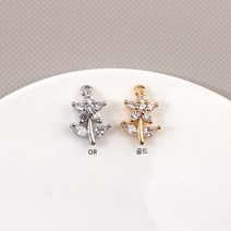 비즈아이 [7347-11]큐빅팬던트(큐빅꽃과잎) 9*13mm [1개]