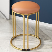 북유럽 화장대 철제 스툴 디자인 예쁜 원형 안방 럭셔리 인테리어 화장 의자 stool 골드, 오렌지 피스웨이드 골드다리[두껍고 굵게]