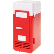 노트북 PC 컴퓨터 미니 레드 USB 냉장고 냉각기 음료 음료 캔 쿨러 / 따뜻한 냉장고, 빨간