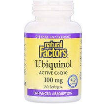 네추럴팩터스 유비퀴놀 액티브 CoQ10 100mg 소프트젤, 60정, 1개