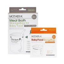 [마더케이] 일회용 이유식저장팩 200ml 30매 + 육수보관팩 400ml 25매, -