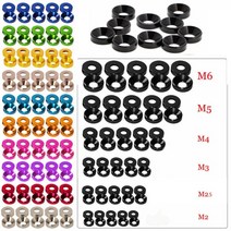 구리 와셔 플랫 씰 링M2 / M2.5 M3 M4 M5 M6 알루미늄 와셔 다채로운 양극산화처리 카운터 싱크 헤드 볼트, 02 Royal Blue_04 M3
