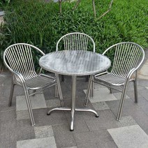 야외테이블 벤치 정원 커피숍 편의점 탁자 베란다, 테이블1개 의자4개 접이식테이블 80cm