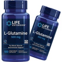 라이프익스텐션 L글루타민 500mg 100베지캡 2팩 머슬에너지 Gut 헬스 아미노 애시드