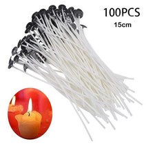 부케캔들 양초 심지 가위 캔들 만들기 소이캔들 소이 2.6-20cm 100 pcs 무연 왁스 순수 면화 코어 diy 사전 왁스 칠 파티 용품, 100pcs-15cm