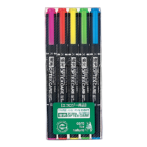 제브라] Optex Care 옵텍스 케어 형광펜/플라스틱 금속 비닐 등에도 사용 가능., 1세트, Optex Care 옵텍스 케어 형광펜5색