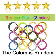 수성색연필 애니메이션 색연필 지워지는 연필 유성 9 롤 pla 필라멘트 3 미터 39 컬러 1.75mm 3d 프린터 펜 드로잉 연필 용 리필 인쇄 재료 무독성 슬림 수채 컬러링, 3미터-3색