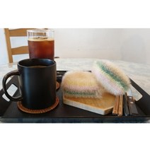 [땡글메이드] 무지개떡수세미 돌떡수세미 핸드메이드수세미 답례품수세미 손뜨개수세미, 1구포장(돐)