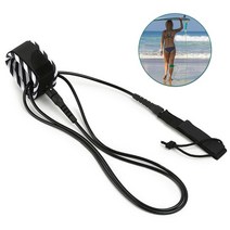 서핑 보드 6 패들 가죽 끈 가죽 끈 가죽 끈 부드러운 강철 회전 다리 로프 부품, 퓨어 블랙 6피트, 퓨어 블랙 6피트