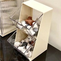 미플래닛 티백 커피 캡슐 다용도 소품 보관함 2단 수납함, 아이보리