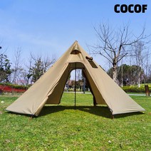 코코프 겨울 동계용 화목난로텐트 인디언 피라미드형 3color, 브라운 대형