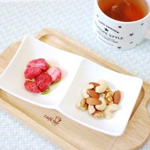 아트웨어 도자기 직사각 나눔접시 2칸 20CM, 없음, 1개