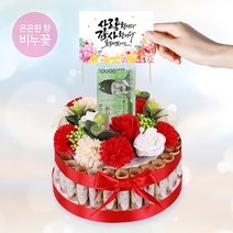 애니데이파티 반전돈케이크, 반전돈케이크▣레드▣ + 05꽃길(PET토퍼)