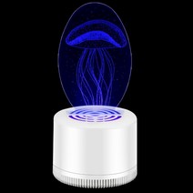 모기킬러 모기퇴치 UV 모기 킬러 램프 3D LED 야간 조명 초음파 구충제 Usb 안전 음소거 트랩 침실/, [08] jellyfish, [02] 2PCS