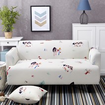 쇼파천갈이 가죽쇼파커버1/2/3/4 Seater 인쇄 된 탄성 소파 커버 스트레치 격자 무늬 슬리퍼 거실 의자 홈, 13 13_03 3-Seater 190-230cm