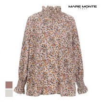 마레몬떼 마레몬떼 프릴 하이넥 패턴 블라우스_M209MBL74S0