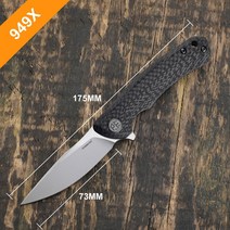 세라믹칼 정육칼 일본 독일 명품칼 중식칼 장미칼석화 된 물고기 4 접는 나이프 K110 철강 탄소 섬유 핸들, 09 PF949XC
