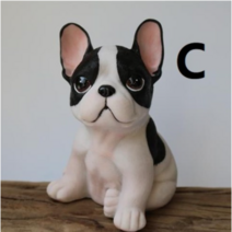 Makone 상표등록프랑스 프렌치 불독 장식 인형 강아지 동물 댕댕이 오브제 귀여운 인테리어 소품, C