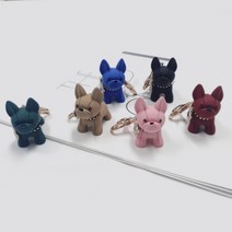 미니 프렌치 불독 강아지 키링 큐빅 열쇠고리 키홀더 가방악세사리, 블랙