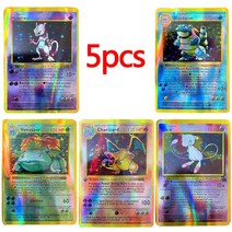 안티프래질 1996 년 카드 First Edition 영어 플래시 트레이너 Charizard Mewtwo 피카추 게임 Pokémon Shining Cards Kid Toy, 01 5pcs