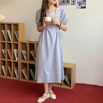 [바보사랑] 여성 여름 데이브 셔링 롱 원피스 드레스
