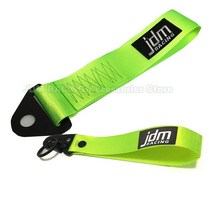 캠핑카용품 트레일러용품 최신 세트 빨간 자동차 트레일러 로프 장식 자동차 후면 전면 차량 견인 후크 금속 열쇠 고리 스트랩 펜던트 매달려 버클, 네온 그린을 설정