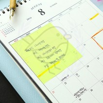 새임 반투명 스티키노트 형광노랑 30매 메모지 메모큐브 점착식메모지