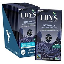LILYS 릴리스 인텐스 다크 초콜릿 무설탕 2.8 oz(80g) x 12개, Intensely Dark Chocolate