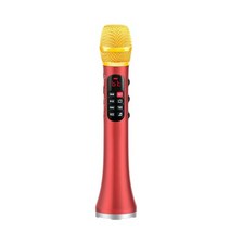 공연용 무선 마이크 노래방 핀 블루투스 유튜브 핸드 휴대용 eonko l-1038 25w 지능형 스피커 tf tws 레코더 이어폰 dsp 5000mah 배터리, 레드 l-1038