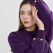 (LAON) 진주비즈장식 퍼프소매 반목 펄 니트_2color
