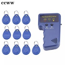 휴대용 전자키 복사기 125KHz 핸드 EM4100 RFID 복사기 작가 10Pcs T5577 재기록 Keyfobs 태그 프로그래머, 04 1pcsCopier10pcscards