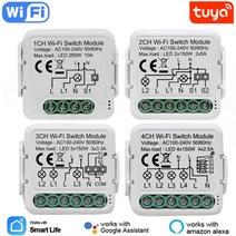와이파이 모듈 Tuya 와이파이 스마트 스위치 모듈 차단기 1/2/3/4 갱 조명 모바일 앱 제어 구글 홈, 01 1 Pc_02 WiFi 2CH Switch