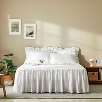 프릴 누빔 퀸즈 베드스커트