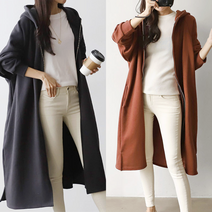 허밍퍼플 여성용 5898-제나 기모 롱 후드 집업 빅사이즈 겨울 지퍼 주머니 캐쥬얼 아우터 다양한 컬러 오버 플러스 여성의류