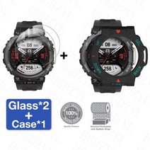 2-in-1 보호 케이스 화면 보호기 유리 Amazfit T Rex 2 TRex 스마트 워치 범퍼 커버 강화, [01] Amazfit T-Rex 2, [07] 7