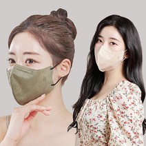 KF94 호프리미엄 마스크 30매 특대형 새부리형 숨쉬기 편한 컬러 마스크 아이보리 라이트그레이 카키 블랙 화이트 그레이 베이지 핑크 (1팩 5매입), [프리미엄] 카키 15매+그레이 15매